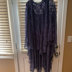 Lace midi dress and lace jacket